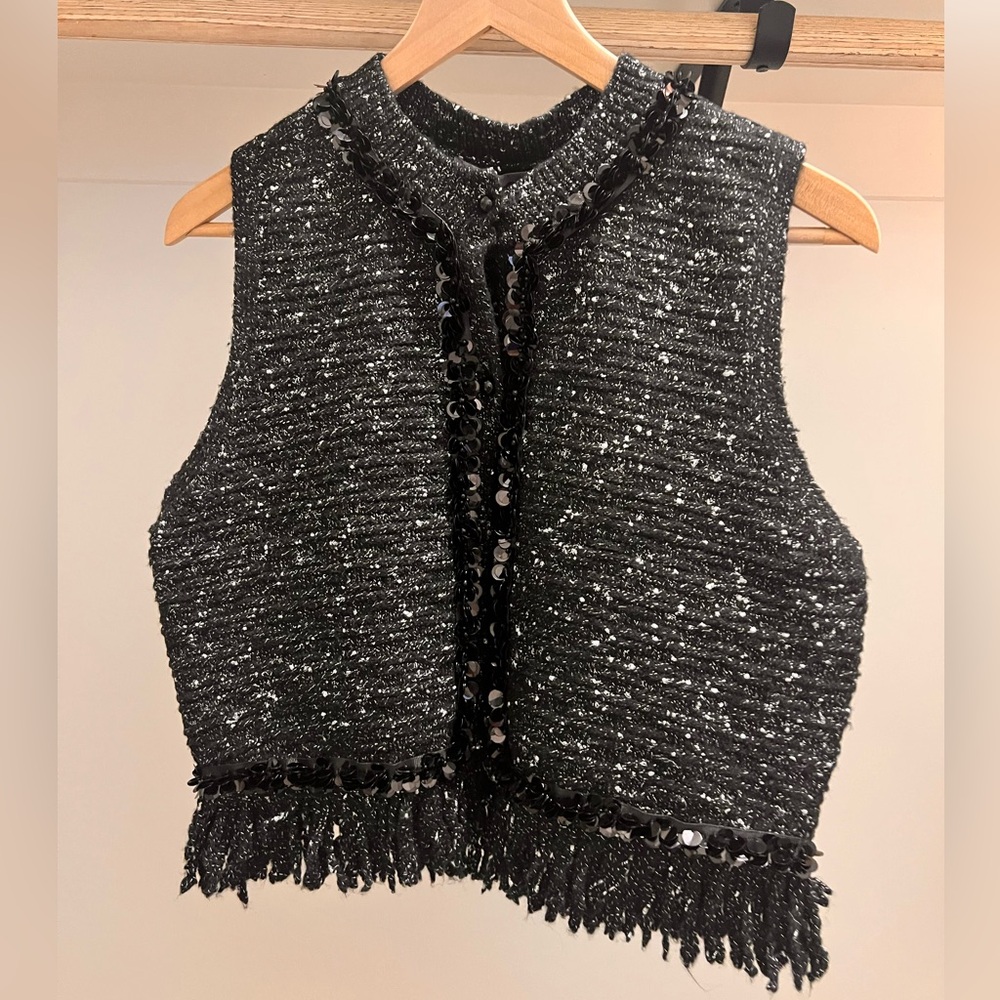ZARA Black Button Up Vest